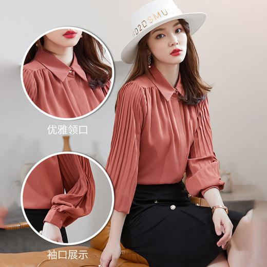 XZ-Q6612秋季设计感小众衬衫优雅甜美衬衣新款女装小清新上衣 商品图3