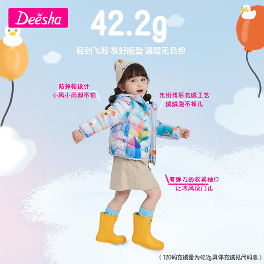 笛莎Deesha 三防面料童装女童轻薄羽绒服秋冬装2023新款 商品图1