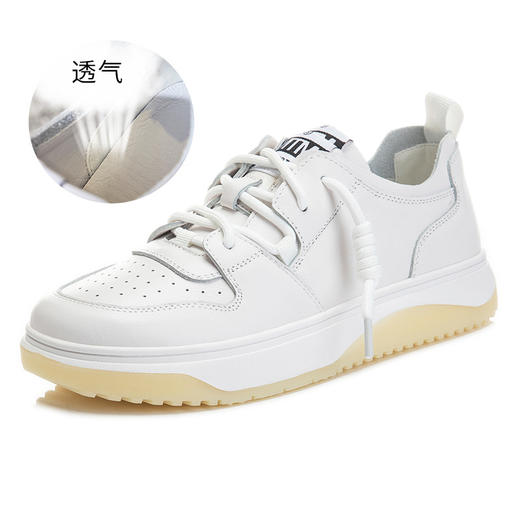 头层牛皮小白鞋新款单鞋女大头平底板鞋一脚蹬女鞋ML9203 商品图5