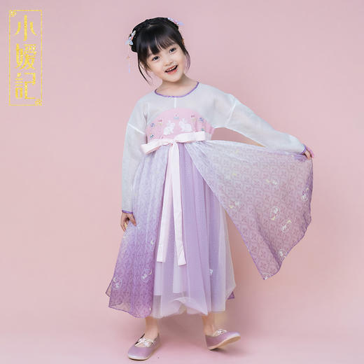 小嫒記 汉服女童秋季儿童汉服超仙中国风女宝连衣裙月兔襦裙 商品图2