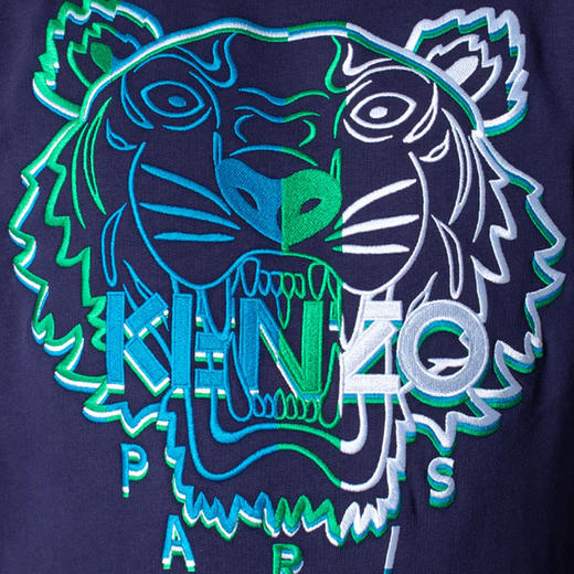 KENZO 高田贤三 男士棉质经典大虎头印花圆领长袖卫衣 藏蓝色 FC65 SW141 4XF 76 商品图2