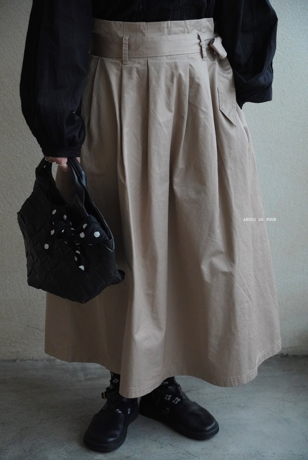 （5折）ichi军绿卡其黑半裙