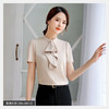 XZ-9612衬衫女时尚洋气新款夏季韩版收腰百搭荷叶边职业短袖衬衣 商品缩略图6
