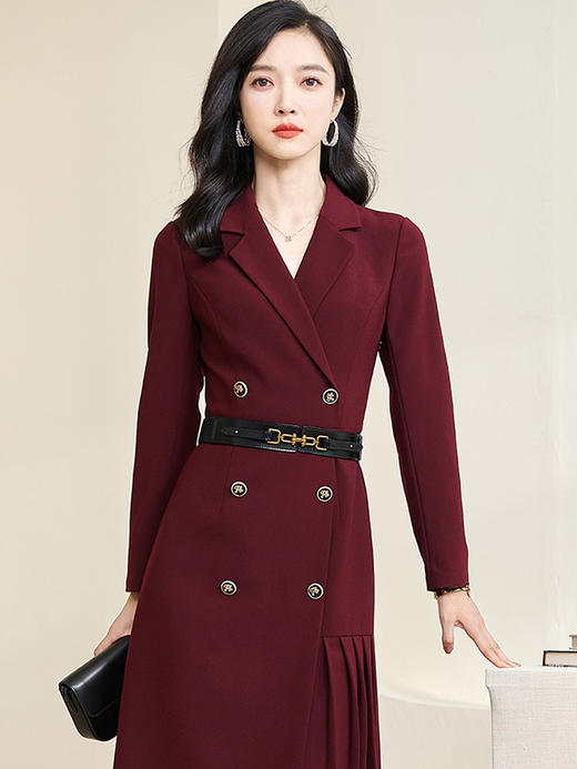 剩S 米思阳2024春季新款优雅气质通勤西装连衣裙修身显瘦长袖裙子2842 商品图3