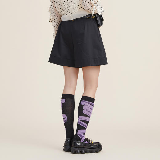 谜底短裤女2022秋新品宽松高腰外穿阔腿裤a字显瘦休闲裤223MK1139 商品图2