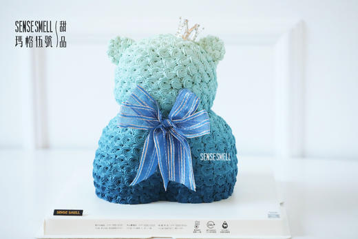 D322蓝白永生花熊 商品图1