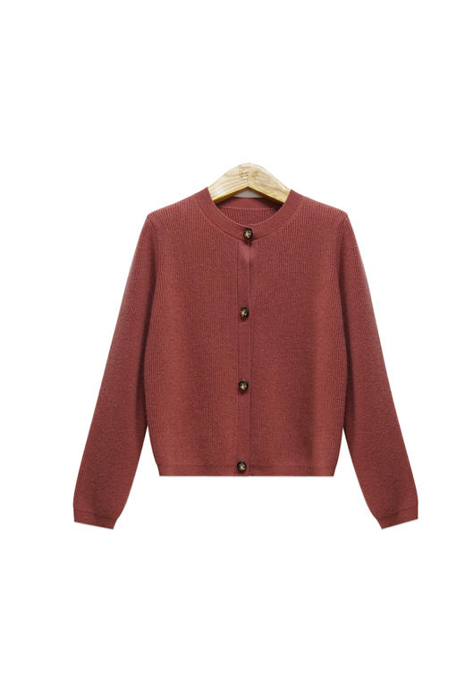 【華家那】100%山羊绒圆领开衫B01-008 商品图5