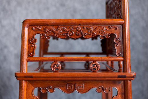 红桥红  家具严选  缅甸花梨（大果紫檀）【螭龙纹 玫瑰椅 三件套】 商品图6