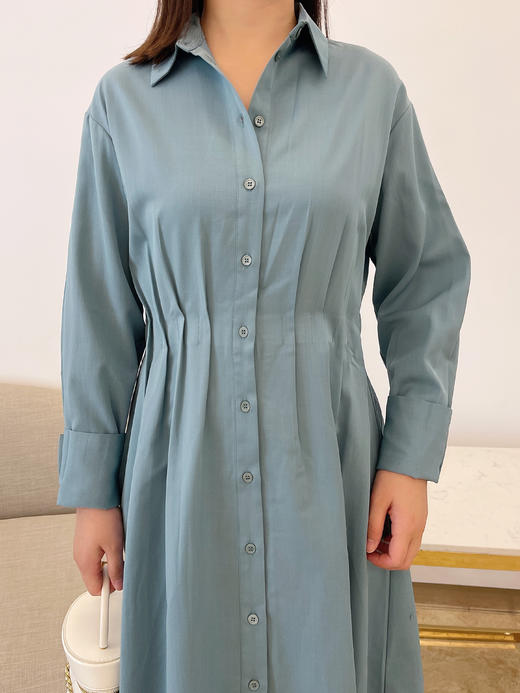 现货 臣禾 纯色收腰褶裥连衣裙K221020802  商品图3