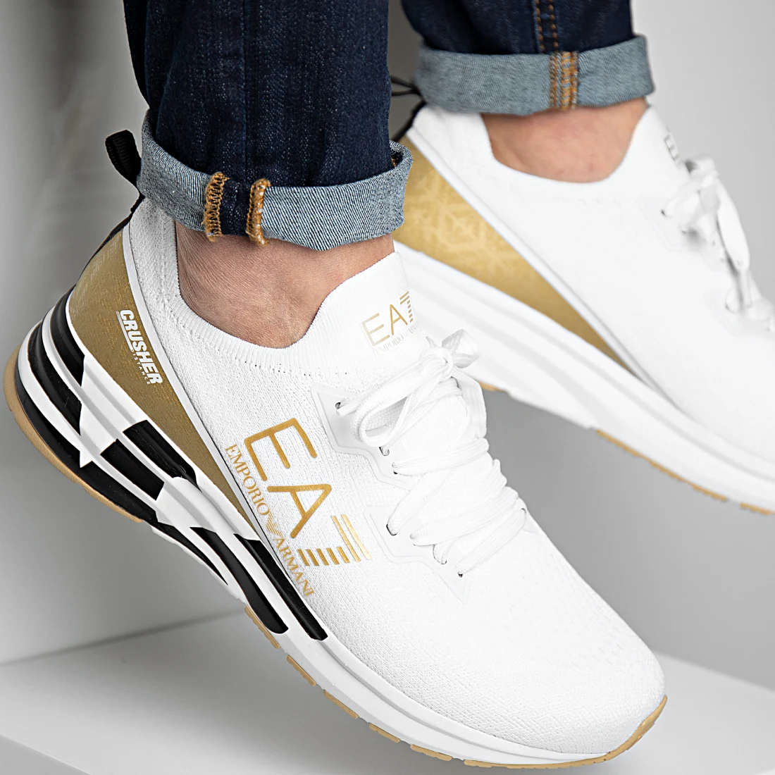 【特惠秒】Armani EA7运动款系列 男士百搭网面弹力轻便运动休闲鞋 10814