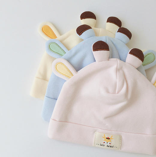 【萌动生趣 无骨胎帽】婴儿帽子春秋韩版ins纯棉无骨婴幼儿胎帽新生儿宝宝护卤门帽 商品图2