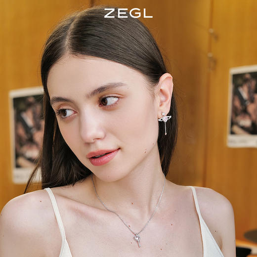 ZEGL丘比特之心耳环女小众设计感耳钉925银针耳饰生日礼物送女友 商品图2