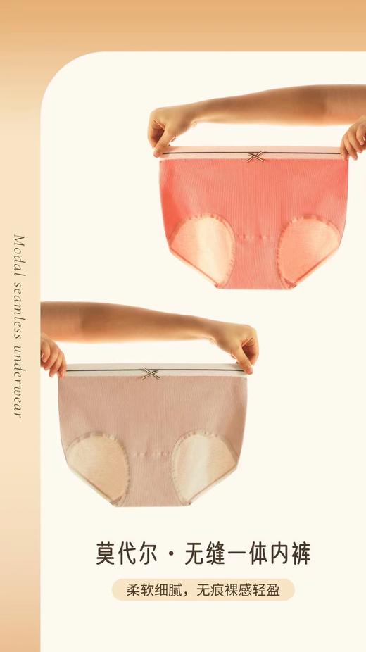 女士安可拉红腰头印花撞色加大版裸氨无缝内裤91118/534/5002/2033 商品图1