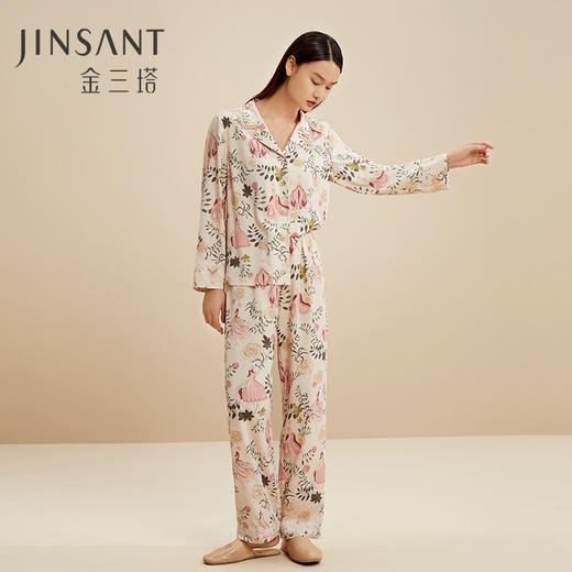 金三塔新品重磅真丝印花衣裤套   YSFCD203 商品图1