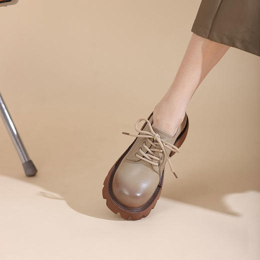 西村名物2022春季新款潮酷牛津鞋女齿轮软厚底JK制服小皮鞋X22AM19701 商品图1