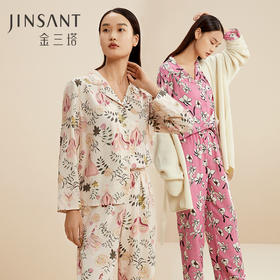 金三塔新品重磅真丝印花衣裤套   YSFCD203