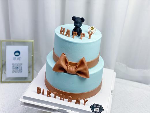 棕色系男士领结双层蛋糕 商品图0