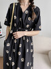 2025秋款雪纺材质V领碎花连衣裙合集 商品缩略图4