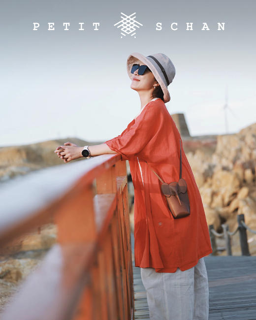 PETIT SCHAN小闪  CLO#026 Carrot胡萝卜  意大利进口亚麻混纺面料设计款洋橘红上衣/裤子 商品图2
