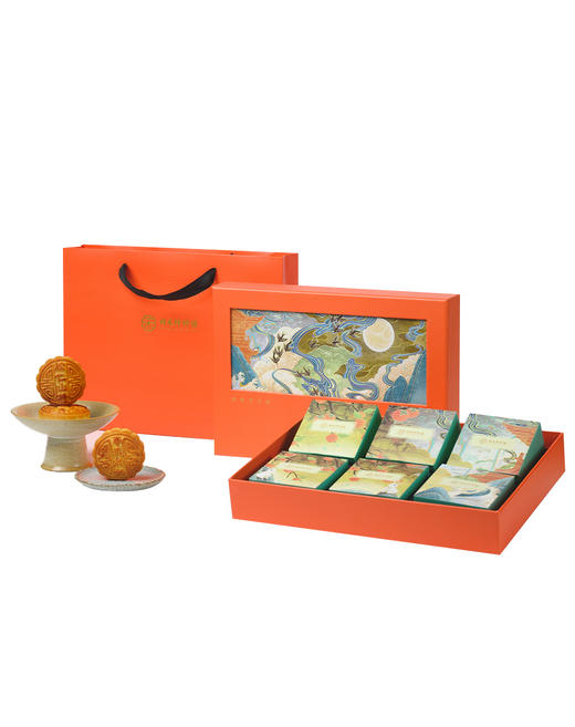 祥禾饽饽铺万事胜意松仁山楂核桃枣泥豆沙蛋黄月饼中秋送礼盒包装 商品图6