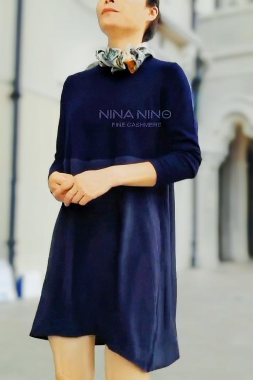 真丝羊绒圆领裙 商品图0