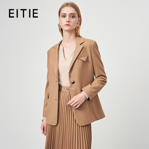 EITIE爱特爱秋冬季新款气质通勤职业显瘦单排扣西装外套6703413 商品图0