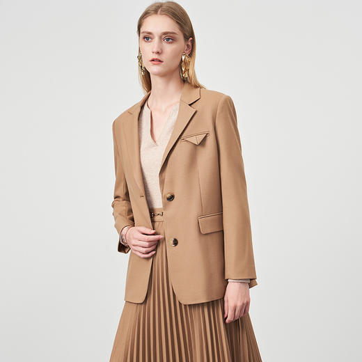 EITIE爱特爱秋冬季新款气质通勤职业显瘦单排扣西装外套6703413 商品图3