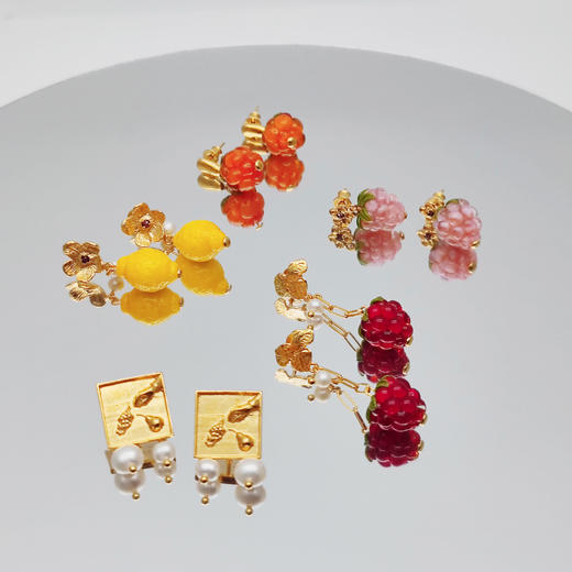 北京仓｜10 DECOART-Rose Raspberries-粉色树莓 耳环［波兰设计师] 商品图4