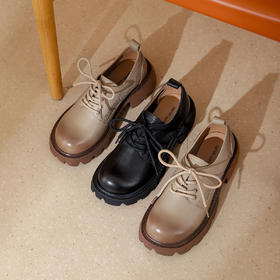 西村名物2022春季新款潮酷牛津鞋女齿轮软厚底JK制服小皮鞋X22AM19701