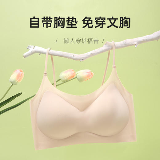 雅黛丽内衣女夏季薄款无痕显胸小文胸无钢圈全罩杯背心式女士胸罩 商品图3
