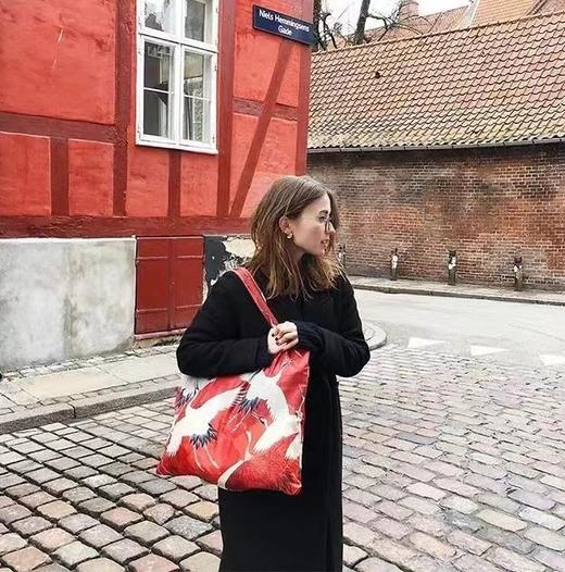 德国LOQI x 荷兰国立博物馆 红白鹤WH.CR.R  日系和风 万用环保袋 再生环保材料 单肩可折叠 旅行大容量 防泼水 50g可承重40斤 商品图2