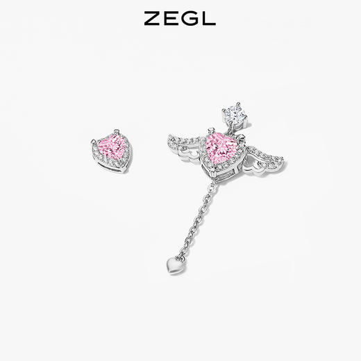 ZEGL丘比特之心耳环女小众设计感耳钉925银针耳饰生日礼物送女友 商品图1