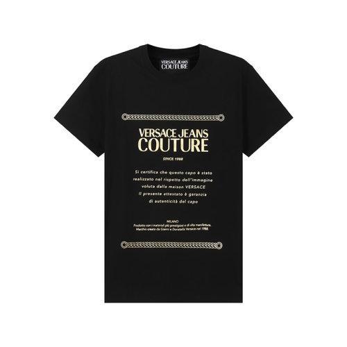VERSACE JEANS COUTURE范思哲 男士棉质圆领短袖T恤 71GAHT01 CJ00T 商品图5