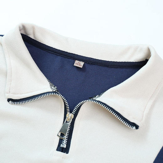 YMS-AA1149新款时尚气质休闲运动拼色拉链翻领卫衣裤子两件套 商品图5