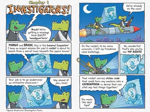 【漫画精选·6-12岁】赠音频，InvestiGators 1-4 鳄鱼侦查员 全彩漫画书章节书 商品图3