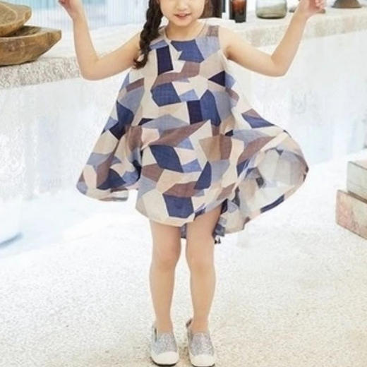 裁缝学苑TQ45 女童连衣裙纸样儿童夏款背心裙韩版童装打版裁剪图 商品图2