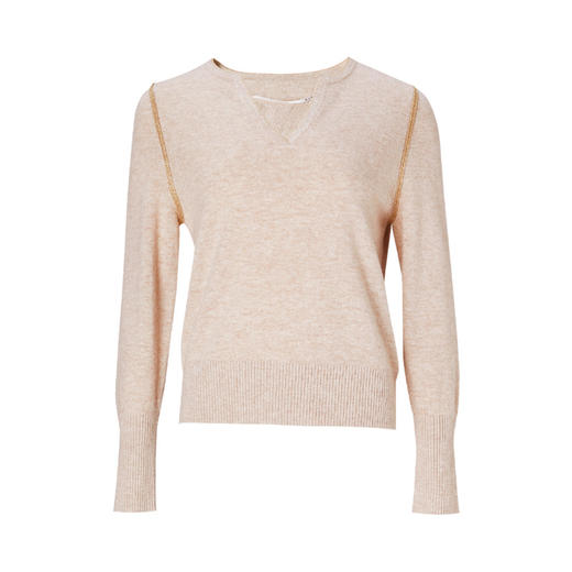 EITIE爱特爱冬季新款时尚气质V领简约纯色针织衫上衣6801518 商品图5