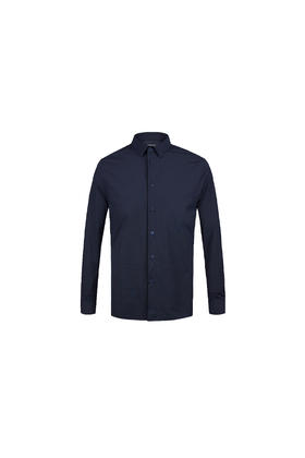 callisto藏青锦纶混纺休闲衬衫 SPCSL049NA