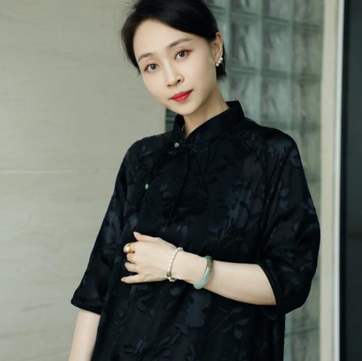 直播秒杀|盛唐牡丹 真丝烂花绡斜襟女上衣 .潮快闪[福利品] 商品图2