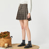 Famecoco范可儿咖色高腰jk短裙女格子a字春秋不对称百褶裙小个子F225HA017 商品缩略图3