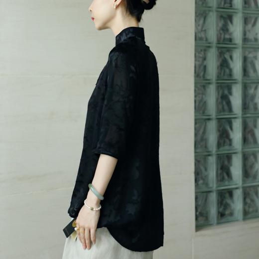 直播秒杀|盛唐牡丹 真丝烂花绡斜襟女上衣 .潮快闪[福利品] 商品图1