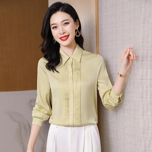 纯色立领，气质优雅真丝衬衫ASE-3565 商品图1