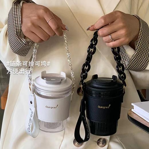 （清仓现货）【社群供A】创意带杯套情侣杯子高颜值随行咖啡杯户外便携塑料杯 商品图2