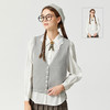 Famecoco范可儿天丝棉衬衫针织马甲两件套女学院风春秋季上衣套装F225EC003 商品缩略图0
