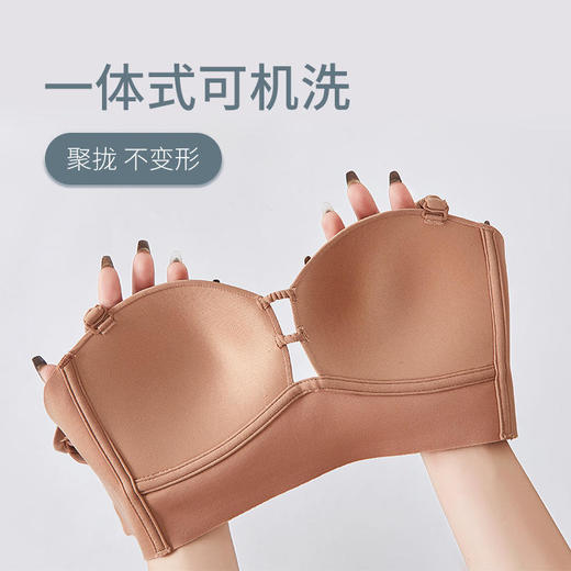 TS2338  2338薄款小胸聚拢内衣女无痕一片式云朵美背聚拢无钢圈舒适文胸 商品图2