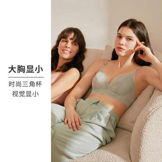 遐内衣薄款内衣女三角杯上托her space绑带大胸显小文胸HSIA遐 商品图2