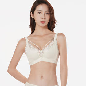 都市丽人舒软挺塑轻塑AB杯调整型文胸蕾丝A:加厚B:中厚3/4杯塑身文胸四排扣树脂胶圈LJ24H3