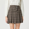 Famecoco范可儿咖色高腰jk短裙女格子a字春秋不对称百褶裙小个子F225HA017 商品缩略图4