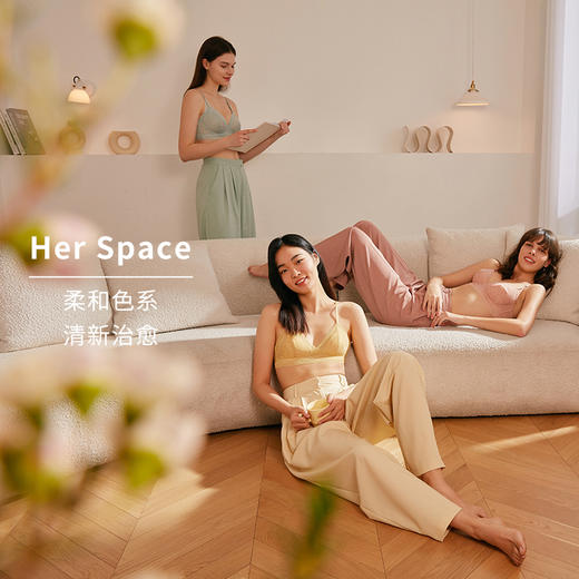 遐内衣薄款内衣女三角杯上托her space绑带大胸显小文胸HSIA遐 商品图4