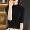 五分袖半高领打底衫内搭毛衣薄款修身上衣半袖针织衫YX792 商品缩略图5